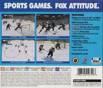 NHL Championship 2000 (US) box cover back